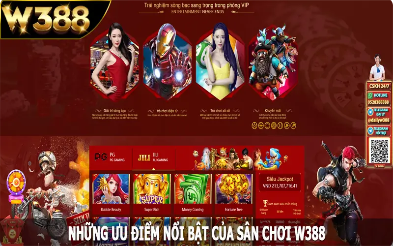 Những ưu điểm nổi bật của sân chơi W388