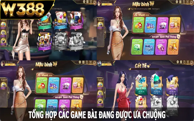 Tổng hợp các game bài đang được ưa chuộng tại sảnh cược