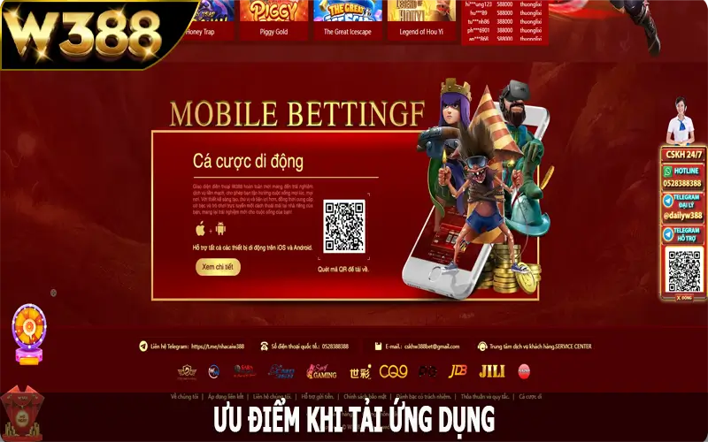 Ưu điểm khi tải app W388 đem lại cho hội viên